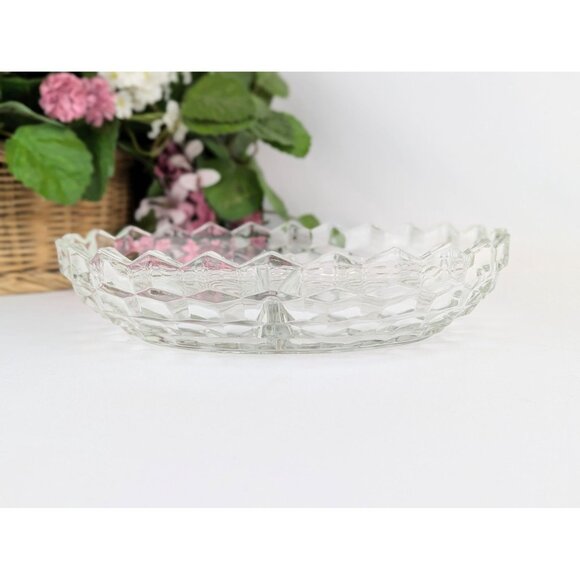 Vintage Indiana Glass Whitehall 10" Oval Two-Part Divided Vegetable Dish Retro - Picture 3 of 6